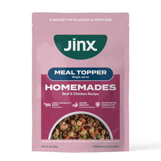 (12 pack) Jinx Homemades Chicken & Beef Topper,3oz.Pouch
